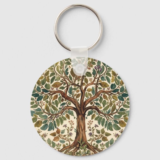 Chaveiro Árvore da Vida de William Morris Pré-Rafaelita Vin (Frente)