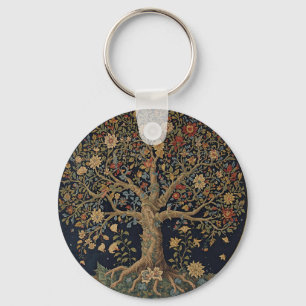 Chaveiro Árvore da Vida de William Morris Vintage Pré-Rafae