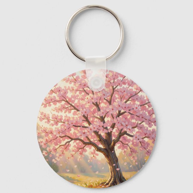 Chaveiro Árvore de Cerejeira em Flor na Primavera (Frente)