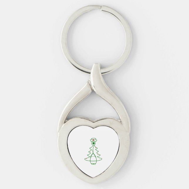 Chaveiro Árvore de estetoscópio (verde) (Frente)