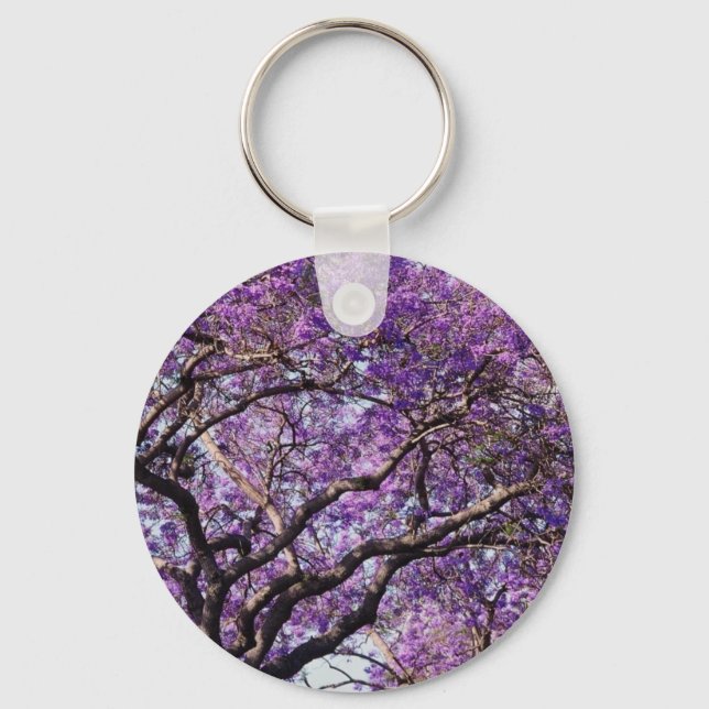 Chaveiro Árvore de Jacaranda em flores de primavera (Frente)