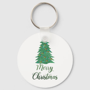Chaveiro Árvore de natal alegre - brilho verde