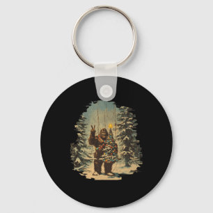 Chaveiro Árvore de Natal Bigfoot Luzes Tarot Xmas Sasquatch