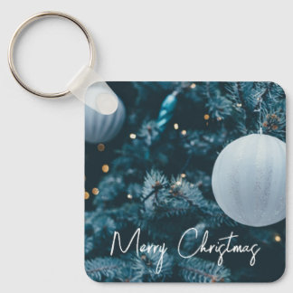 Chaveiro Árvore de Natal cintilante e bolas de Natal