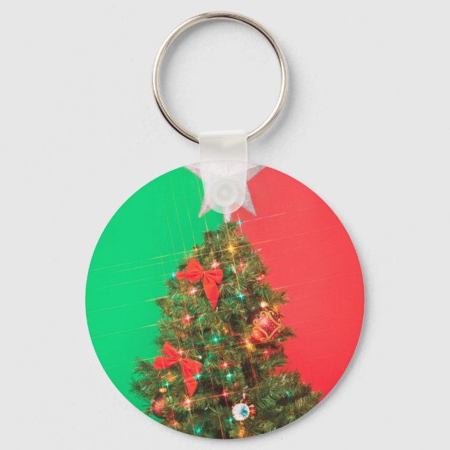 Chaveiro árvore de natal colorblock (Frente)