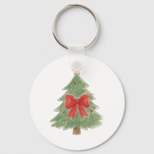 Chaveiro Árvore de Natal com Laço Vermelho e Enfeites Doura