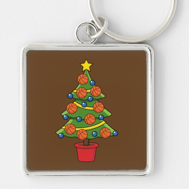 Chaveiro Árvore de Natal de basquetebol (Frente)
