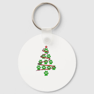 Chaveiro Árvore de Natal de Impressão de Canas de Cão para