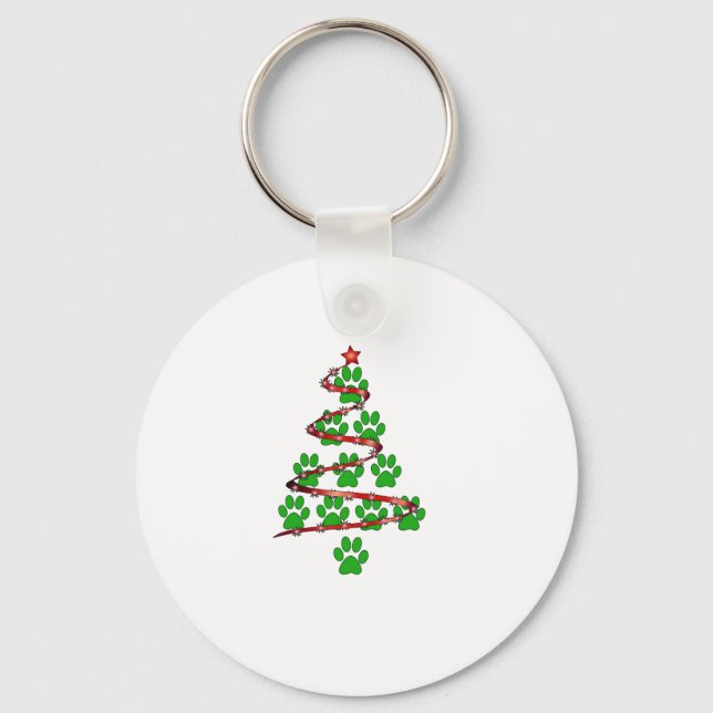 Chaveiro Árvore de Natal de Impressão de Canas de Cão para  (Frente)