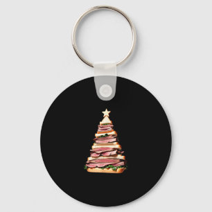 Chaveiro Árvore de Natal de Sanduíche de Carne de Bovino