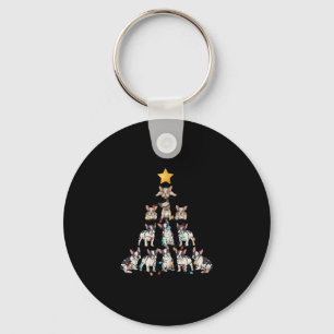 Chaveiro Árvore de Natal do Buldogue Frenchie Dog Xmas Pjs