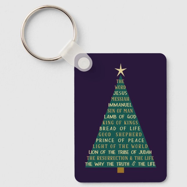 Chaveiro Árvore de Natal dos Nomes de Jesus (Frente)