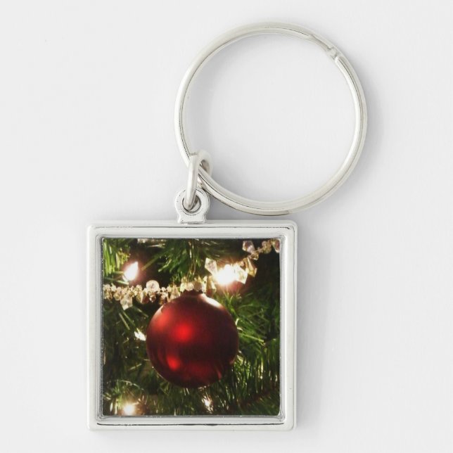 Chaveiro Árvore de Natal I Feriado Verde Bonito e Vermelho (Frente)