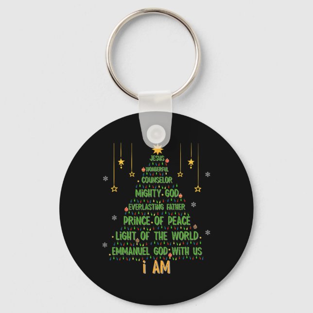 Chaveiro Árvore de Natal Jesus Bíblia Cristã Fé Feriado (Frente)