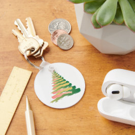 Chaveiro Árvore de Natal Minimalista com Pinceladas