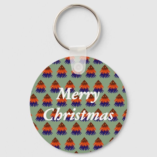 Chaveiro Árvore de Natal Multicolorida - Pingente (Frente)
