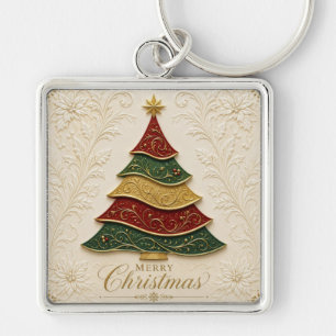 Chaveiro Árvore de Natal Ornamentada a Ouro