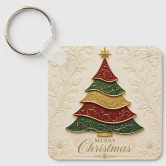 Chaveiro Árvore de Natal Ornamentada a Ouro