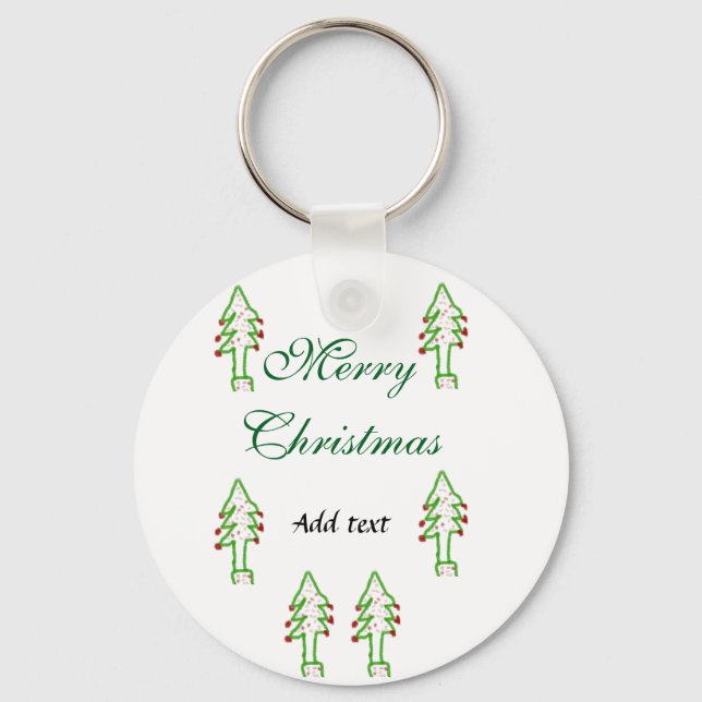 Chaveiro Árvore de Natal verde cereja vermelha alegria Nata (Frente)