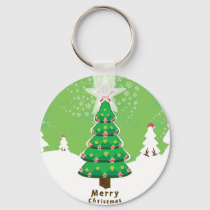 Chaveiro Árvore de Natal Verde Feliz