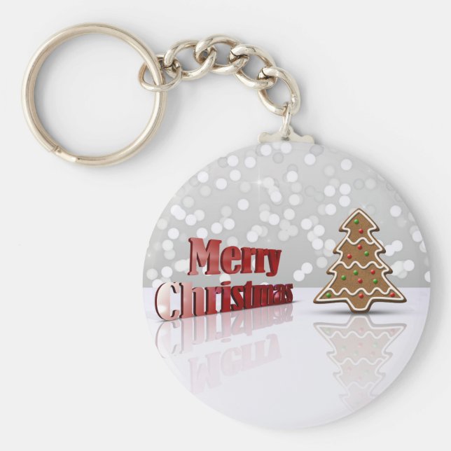 Chaveiro Árvore de Pão de Genger Feliz de Natal (Frente)