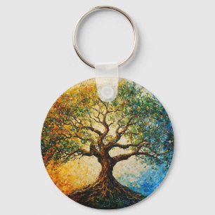 Chaveiro Árvore do Conhecimento - Pintura a óleo