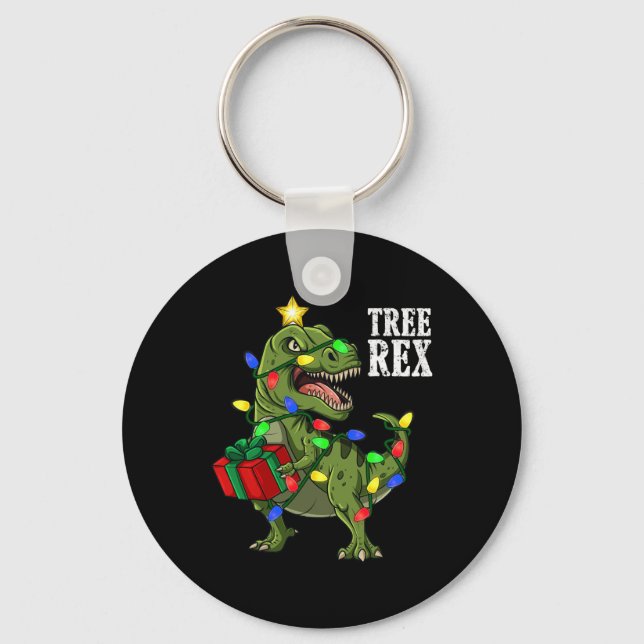 Chaveiro Árvore do Dinossauro de Natal Rex Meninas Crianças (Frente)
