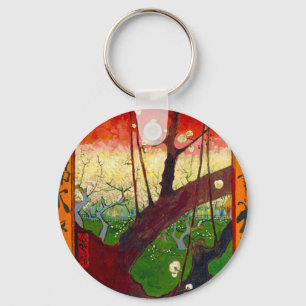 Chaveiro Árvore florescente de ameixa Van Gogh depois de H