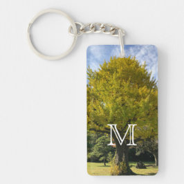 Chaveiro Árvore Ginkgo de Amarelo Ouro