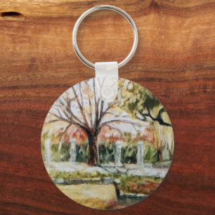 Chaveiro Árvore natural e relva de parque natural desenhado