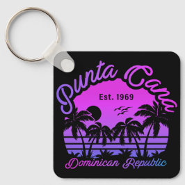 Chaveiro Árvore Palm Dominicana Punta Cana Retro Sunset 80s