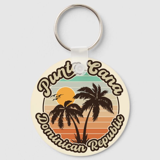 Chaveiro Árvore Palm Dominicana Punta Cana Retro Sunset 80s (Frente)