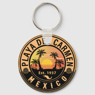Chaveiro Árvore Palm Playa del Carmen Retro 80s Placa Mexic