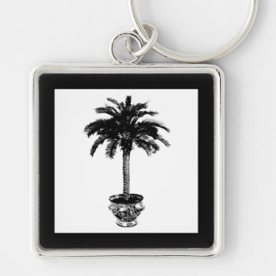 Chaveiro Árvore Palm - preto e branco