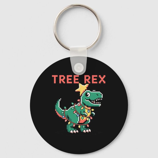 Chaveiro Árvore Rex Suéter de Natal Feio Dinossauro Natal (Frente)