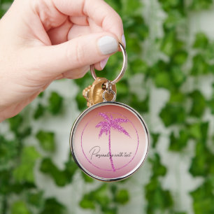 Chaveiro Árvore Tropical Palm Rosa-Brilhante