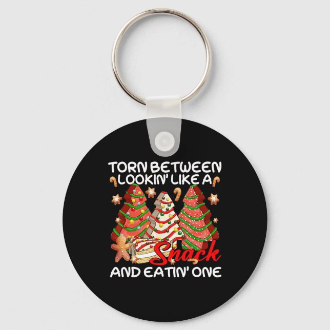 Chaveiro Árvore Xmas Torcida Entre Olhar Como Um Bolo De In (Frente)