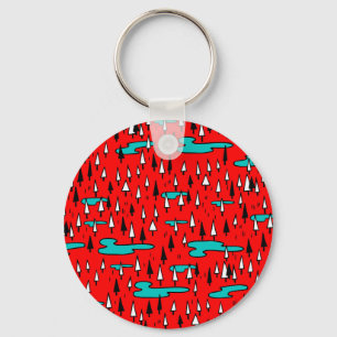 Chaveiro Árvores de mão livre: Padrão de Natal escandinavo.