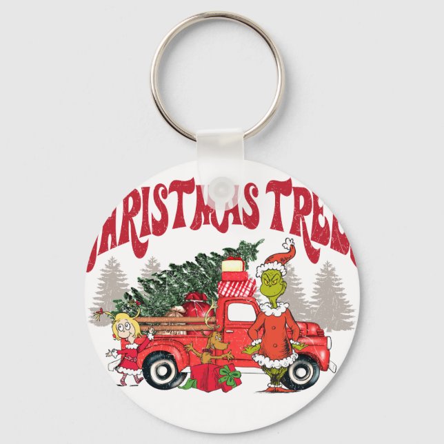Chaveiro árvores de natal frescas da fazenda grinch (Frente)