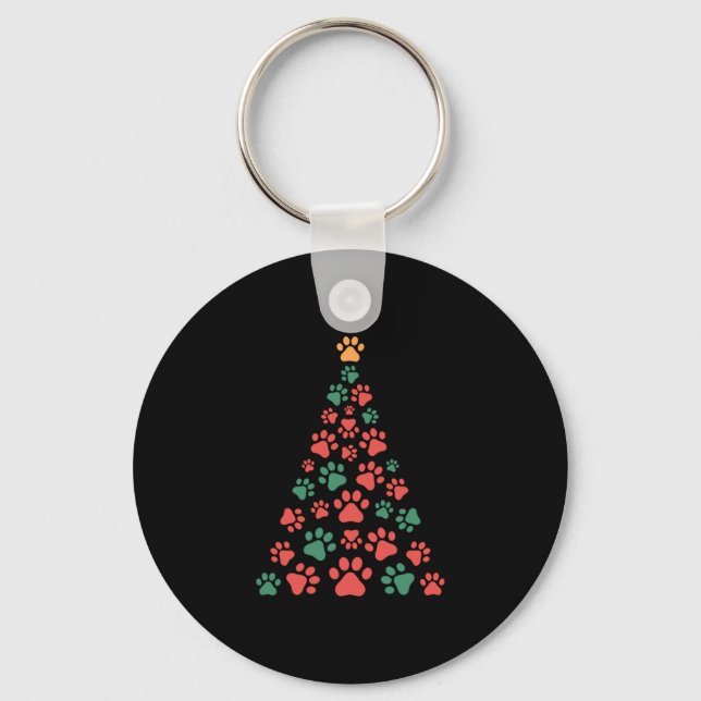 Chaveiro Árvores de Natal para amantes de cães (Frente)