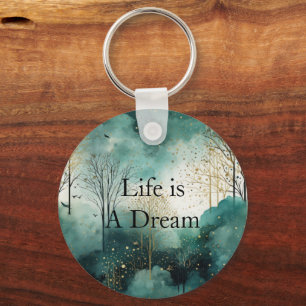 Chaveiro Árvores Douradas Verdes