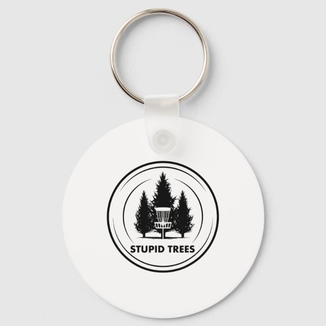Chaveiro Árvores Estúpidas Disc Golf Frisbee Golfe Divertid (Frente)