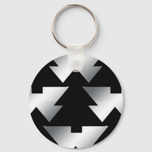 Chaveiro Árvores Negras de Natal em Prata