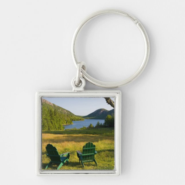 Chaveiro As cátedras de Adirondack no gramado da Jordânia (Frente)