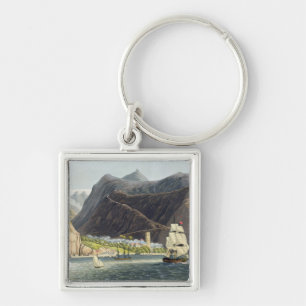 Chaveiro As estradas, St Helena, gravado por Robert Havell