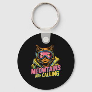 Chaveiro As montanhas miau estão chamando crianças de esqui