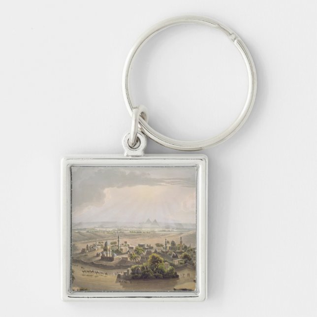 Chaveiro As pirâmides no Cairo, gravado por Daniel Havell ( (Frente)