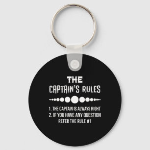 Chaveiro As Regras do Capitão Barco Engraçado Humor Náutico