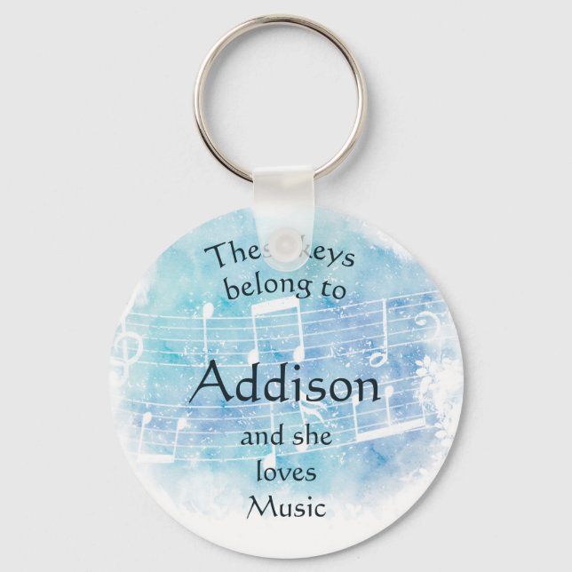 Chaveiro As teclas pertencem ao nome personalizado adoram m (Frente)