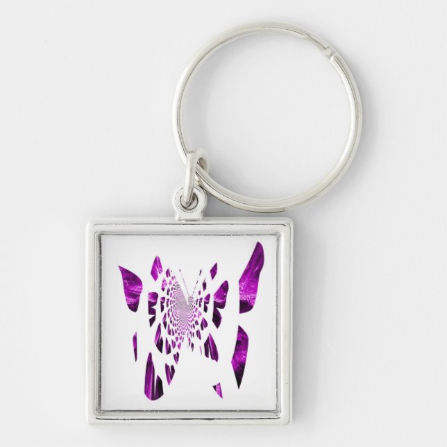 Chaveiro Asas borboletas roxas (Frente)